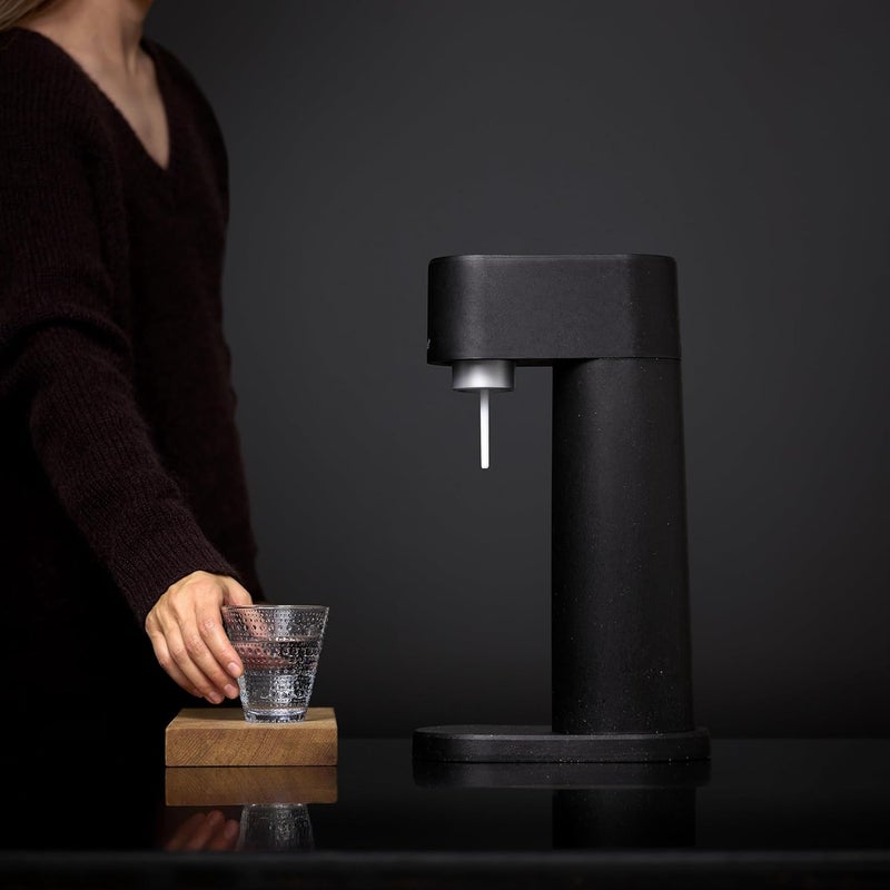 Mysoda Woody Sparkling Water Maker - Soda Streaming Machine Silent Carbonated Water Machine Robust Long-Lasting Aluminium Soda Maker 1L Water Bottle Without CO2 Cylinder - Black Soda Machine - Image 2